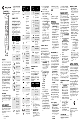 Motorola DRC800 4-In-1 Universal Remote Control User Guide