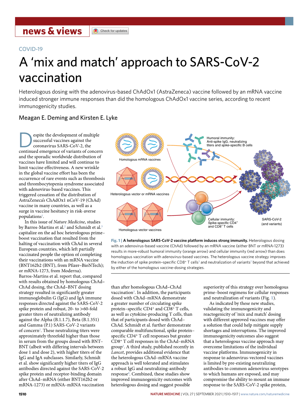 Approach to SARS-Cov-2 Vaccination
