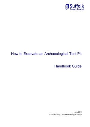 How to Excavate an Archaeological Test Pit Handbook Guide