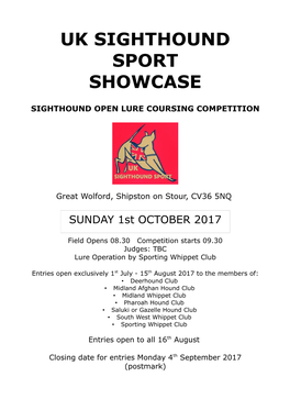 Uk Sighthound Sport Showcase