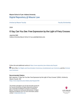 O Say, Can You See: Free Expression by the Light of Fiery Crosses