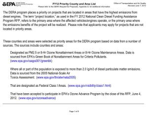 FY12 Priority County and Area List (June 7, 2012)