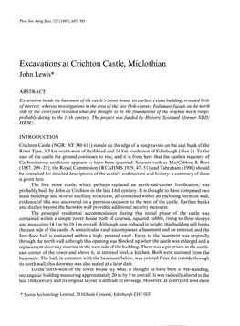 Excavations at Crichton Castle, Midlothian