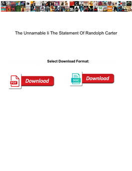The Unnamable Ii the Statement of Randolph Carter