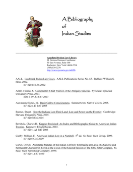 A Bibliography of Indian Studies