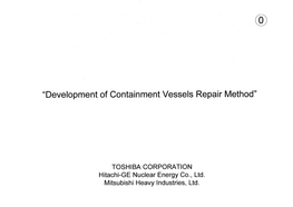 Development of Containment Vessels Repair Method (PDF:371KB)
