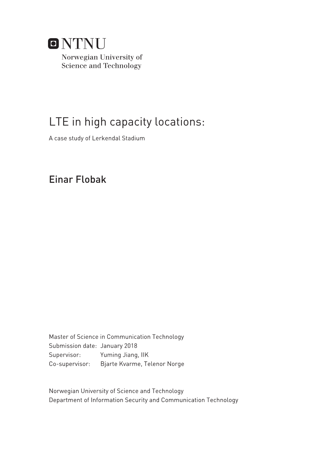 LTE in High Capacity Locations