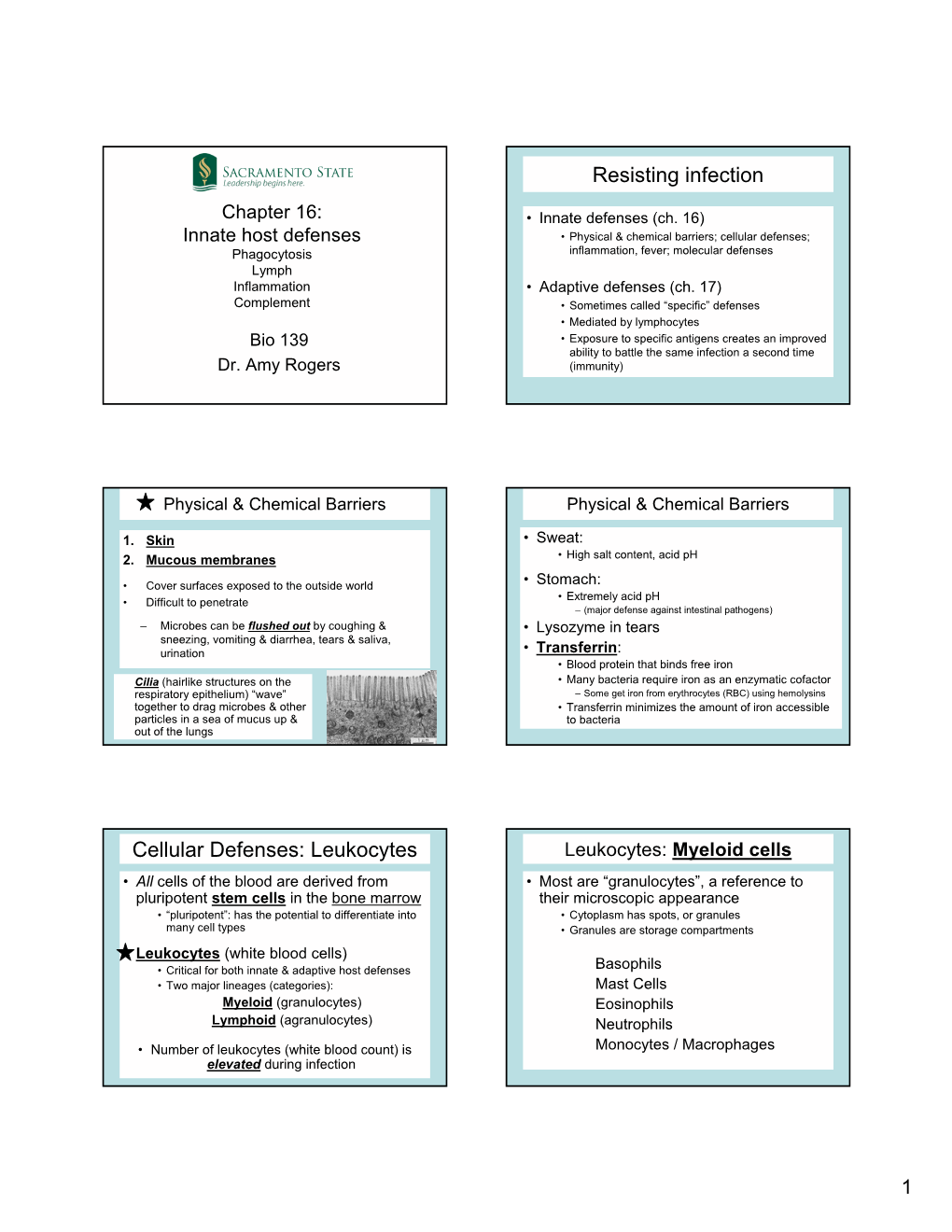 Resisting Infection Cellular Defenses: Leukocytes