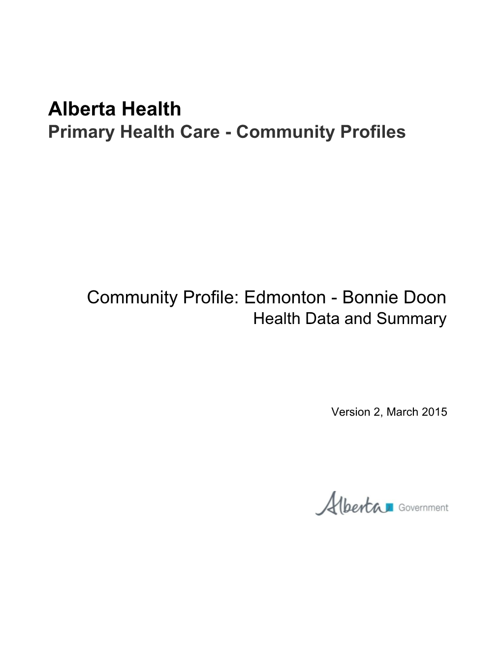 Primary Health Care Community Profile