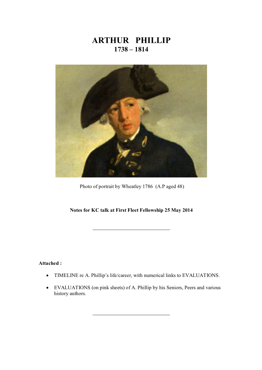 Arthur Phillip 1738 – 1814