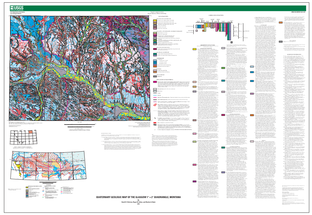 QUATERNARY GEOLOGIC MAP of the GLASGOW 1° × 2° QUADRANGLE, MONTANA Altitude Deposits of Wiota Gravel Or in Gravel of the Older Flaxville Formation