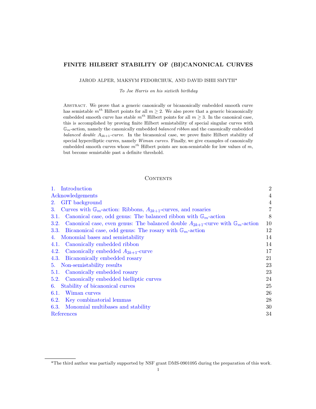 Finite Hilbert Stability of (Bi)Canonical Curves