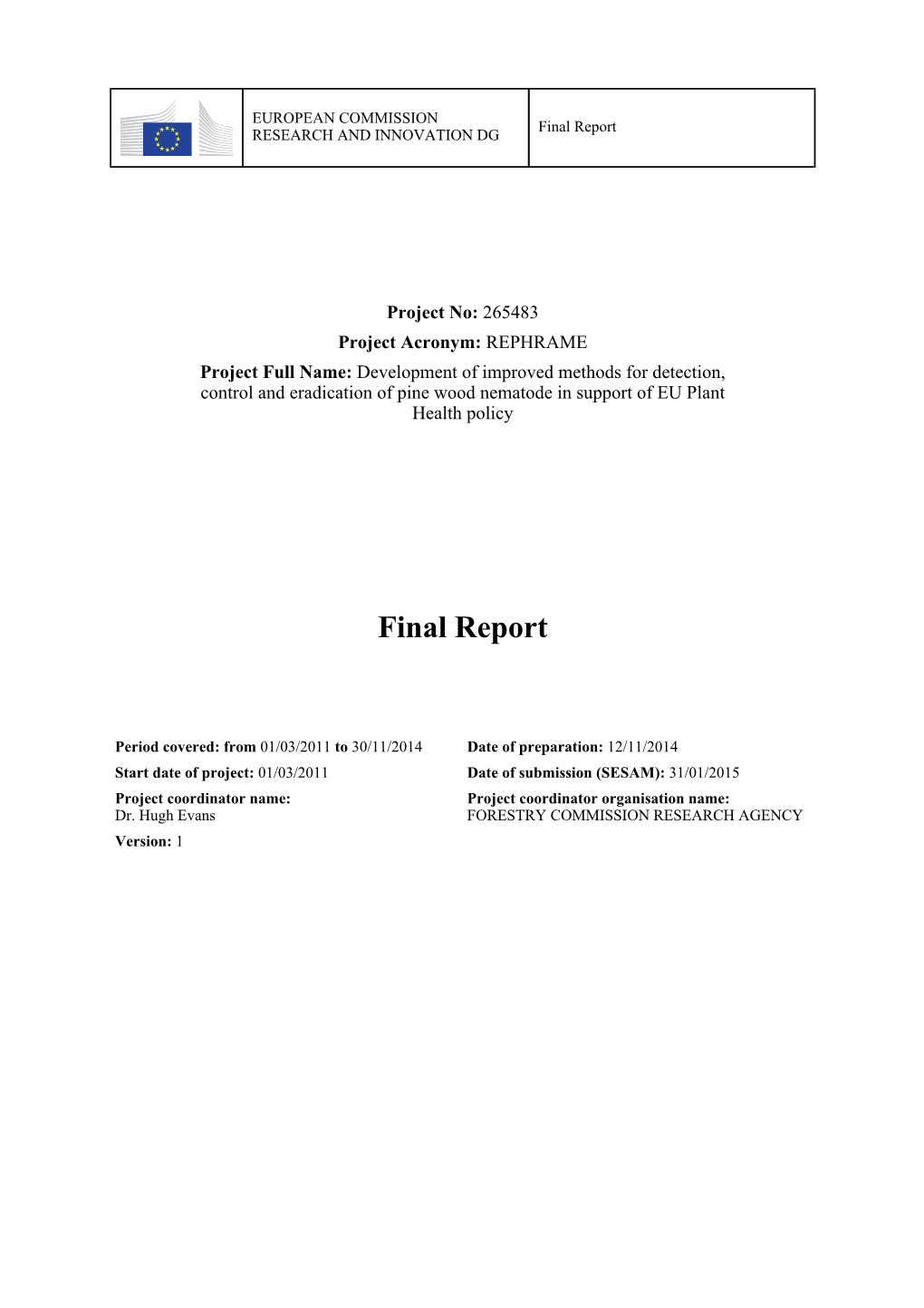 REPHRAME Project Final Report