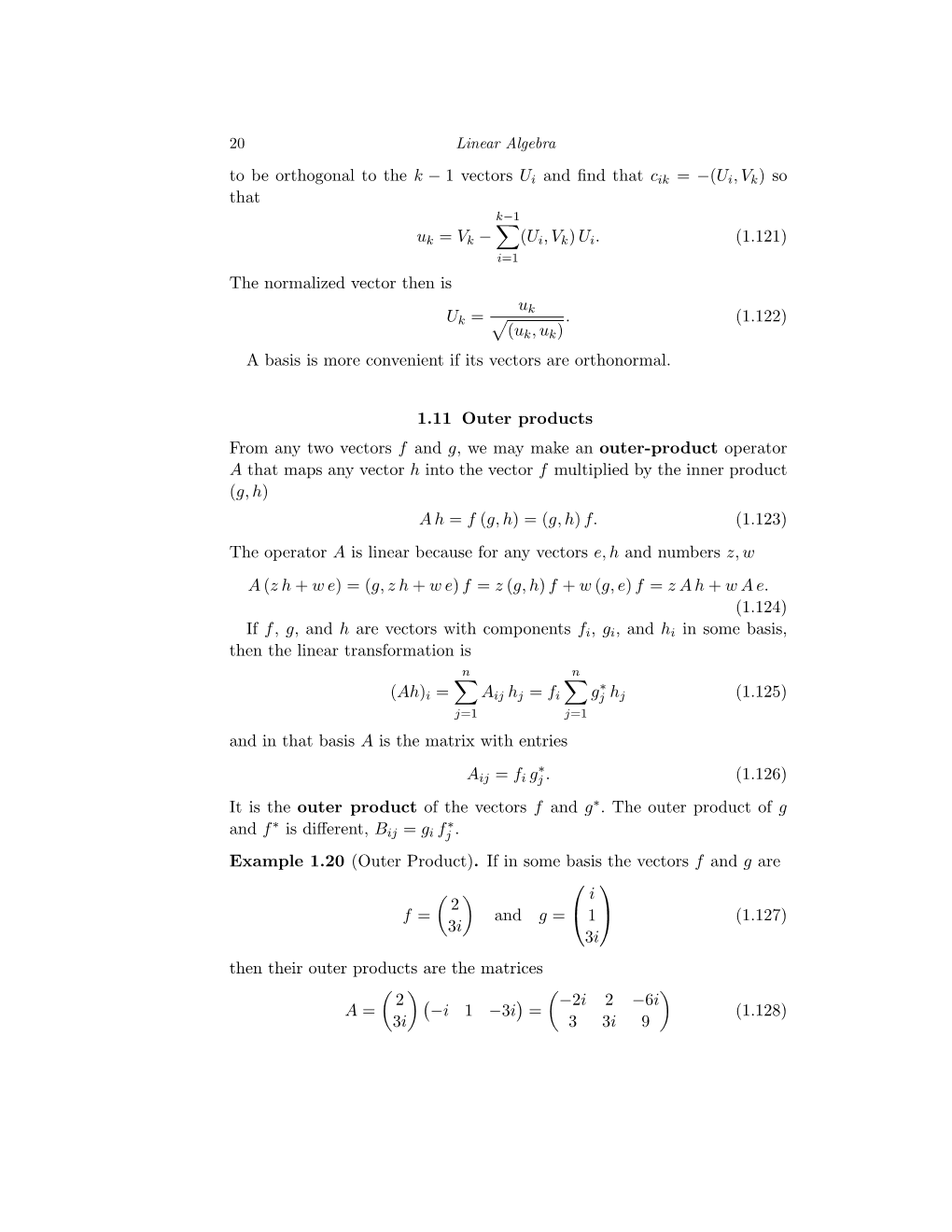 To Be Orthogonal to the K 1 Vectors U and ﬁnd That C = (U ,V )So � I Ik � I K That K 1 � U = V (U ,V ) U