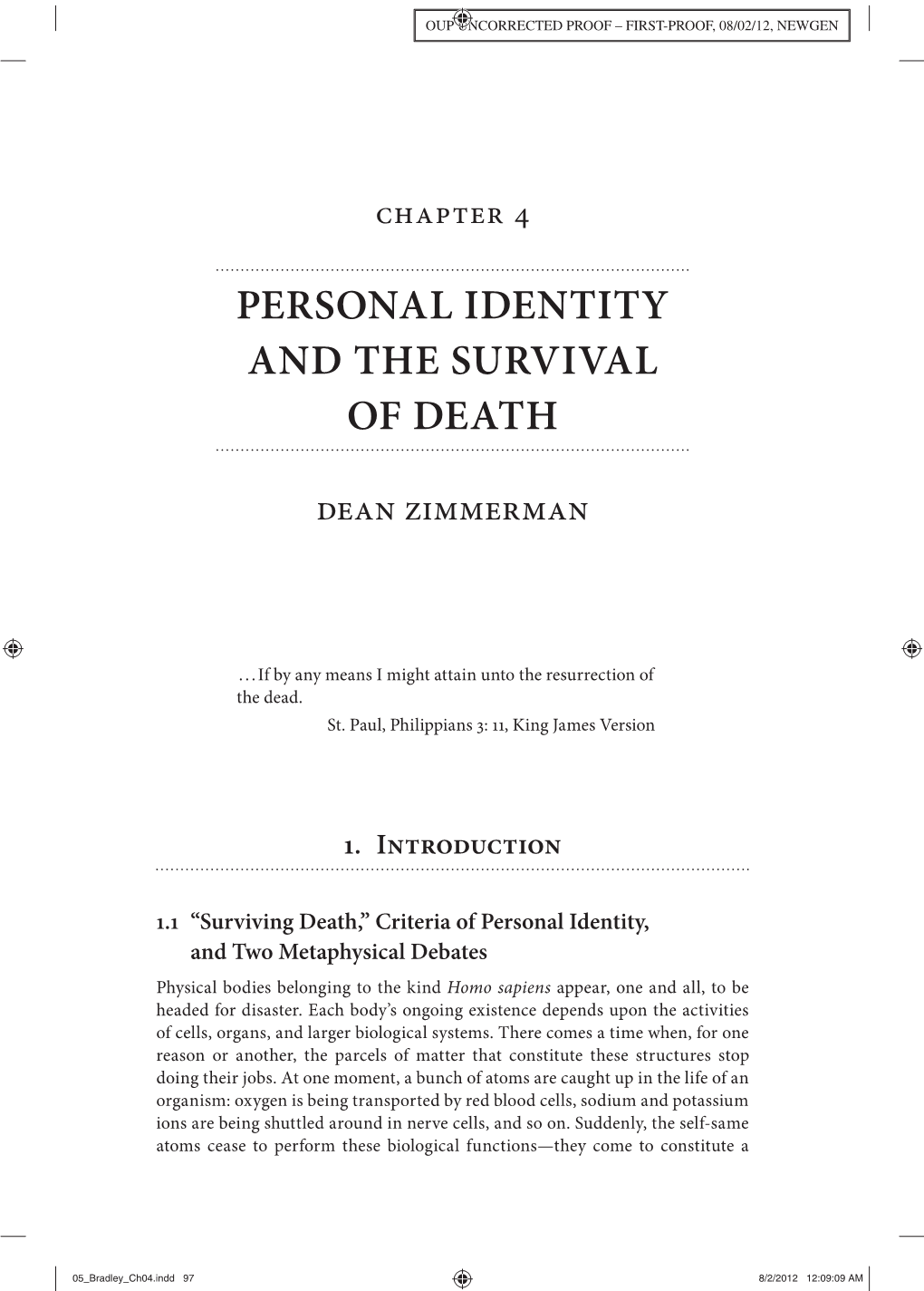 Personal Identity and the Survival of Death