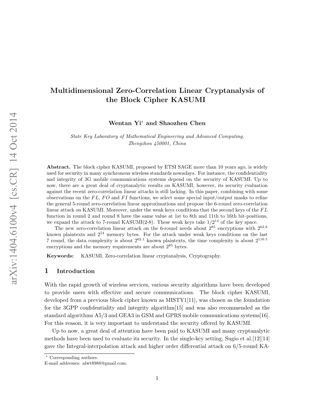 Arxiv:1404.6100V4 [Cs.CR] 14 Oct 2014