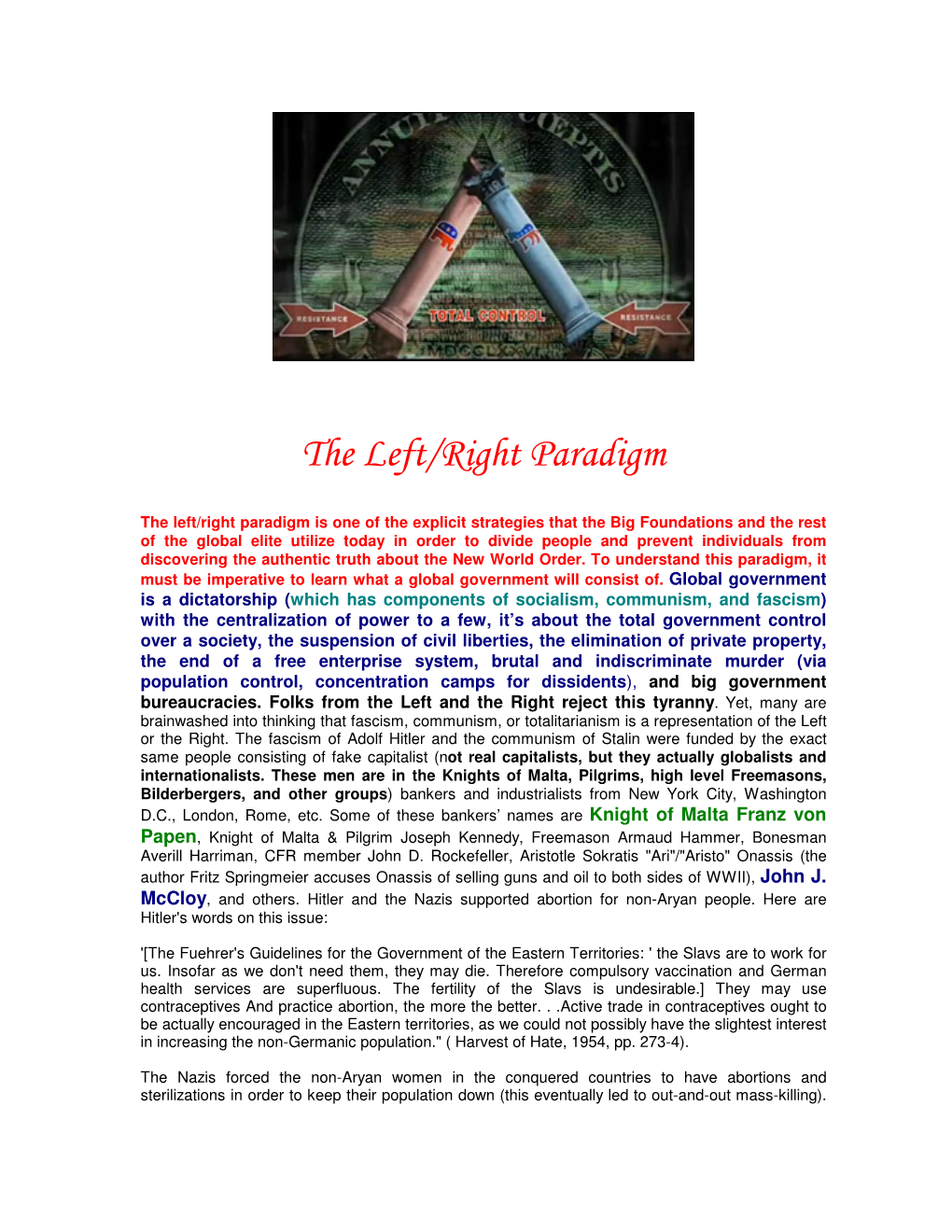 The Left/Right Paradigm