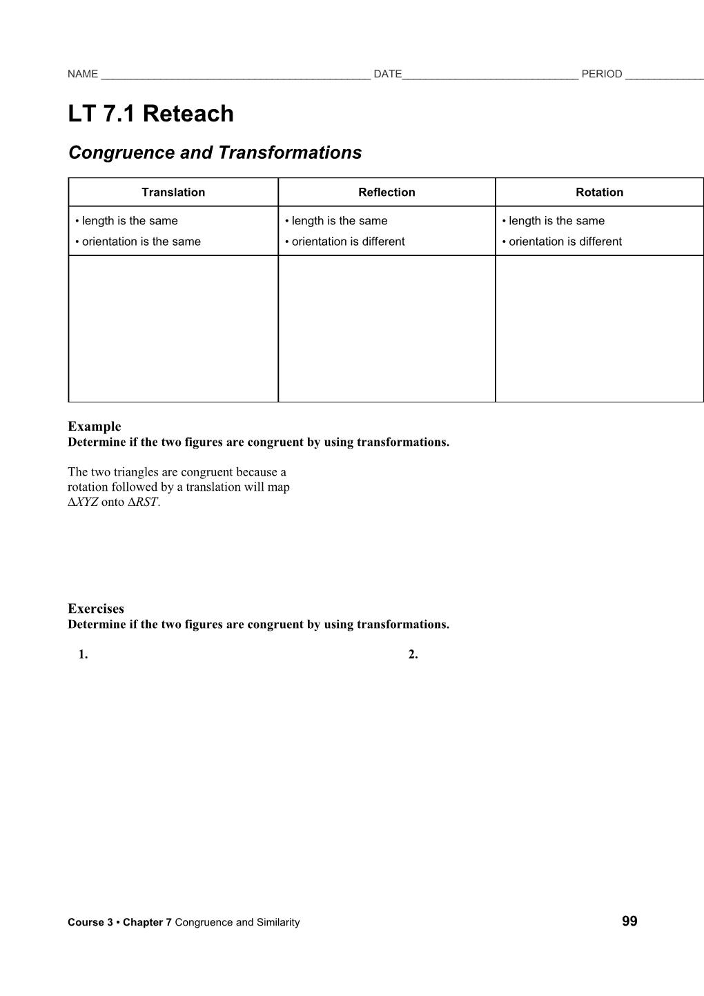 Congruence and Transformations