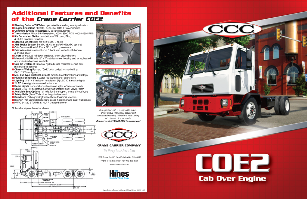 Additional Features and Benefits of the Crane Carrier COE2