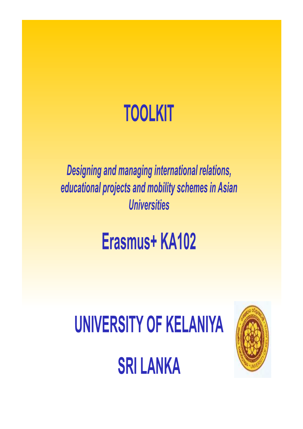 TOOLKIT UNI KELANIYA Presentation M