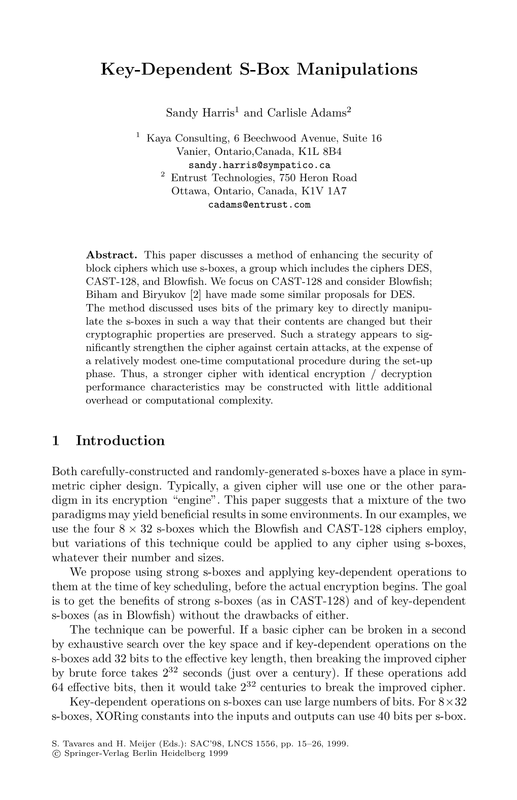 Key-Dependent S-Box Manipulations