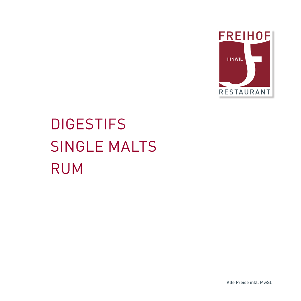 Digestifs Single Malts Rum