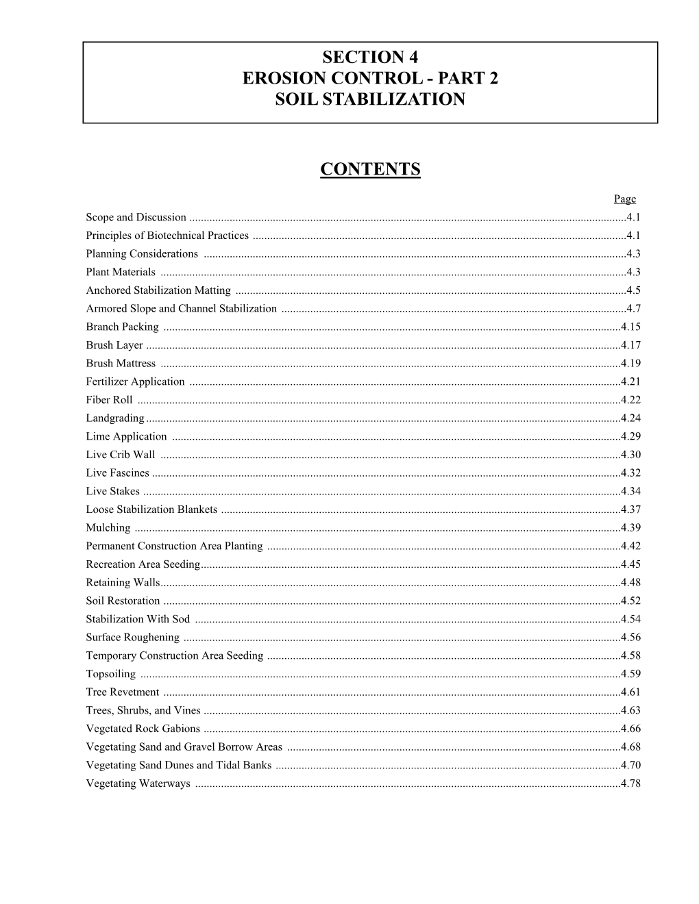 Section 4 Erosion Control - Part 2 Soil Stabilization