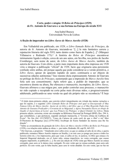 O Relox De Príncipes (1529) De Fr. Antonio De Guevara E a Sua Fortuna Na Europa Do Século XVI