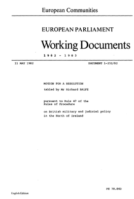 Working Documents 1 9 8 2 - 1 9 8 3