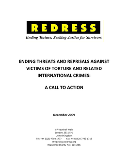 Ending Threats and Reprisals Against Victims of Torture and Related International Crimes
