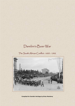 Darebin's Boer War 1899