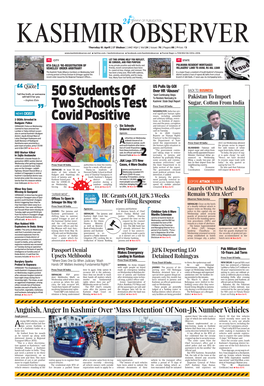 50 Students of Two Schools Test Covid Positive