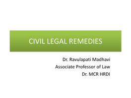Civil Legal Remedies