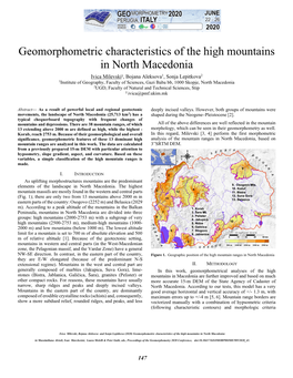 Geomorphometric Characteristics of the High Mountains in North