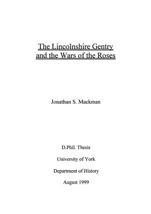The Lincolnshire Gentry and the Wars of the Roses