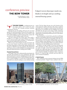 The Bow Tower Thanks to Its Height and Eye-Catching by Neb Erakovic, P.Eng., External Bracing System