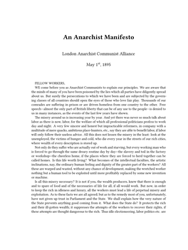 Anarchist Manifesto