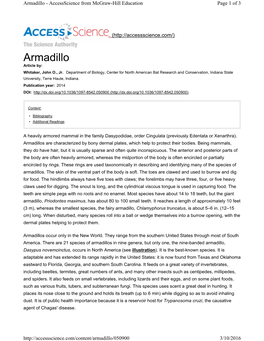 Armadillo - Accessscience from Mcgraw-Hill Education Page 1 of 3
