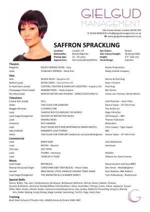 Saffron Sprackling CV