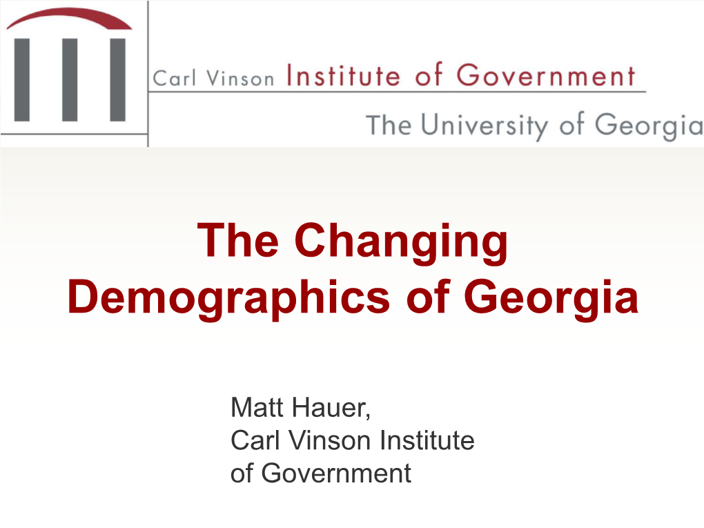 The Changing Demographics of Georgia