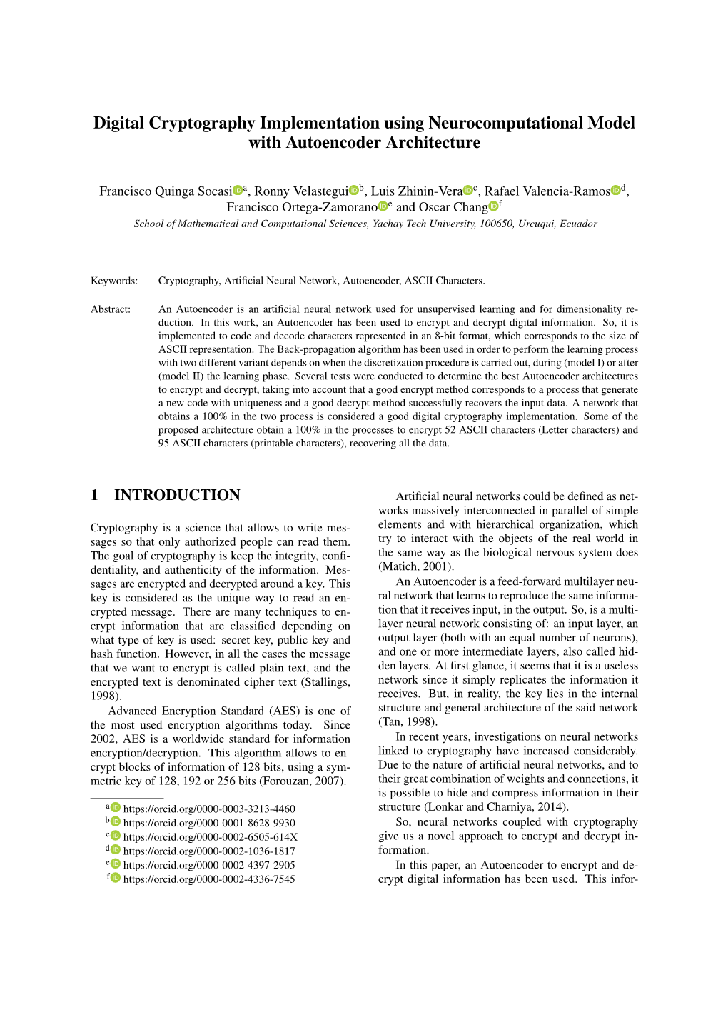 Digital Cryptography Implementation Using Neurocomputational Model with Autoencoder Architecture