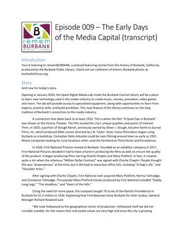 Transcript of Episode 009: the Early Days of the Media Capital