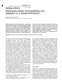 Dobzhansky–Muller Incompatibilities and Adaptation to a Shared Environment