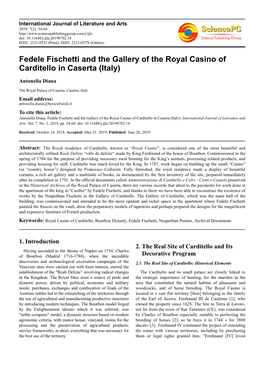 Fedele Fischetti and the Gallery of the Royal Casino of Carditello in Caserta (Italy)