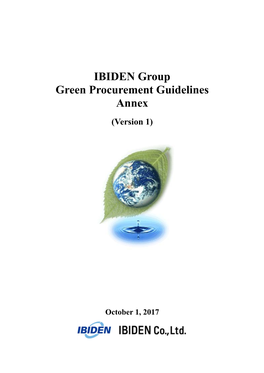 IBIDEN Group Green Procurement Guidelines Annex