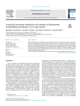 A Practical Microwave Method for the Synthesis of Fluoromethy 4