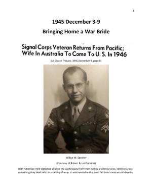 1945 December 3-9 Bringing Home a War Bride