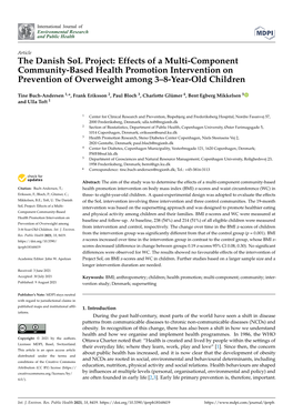 The Danish Sol Project: Effects of a Multi-Component Community-Based Health Promotion Intervention on Prevention of Overweight Among 3–8-Year-Old Children