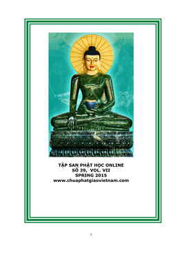 Tập San Phật Học Online Số 39, Vol. Vii Spring 2015