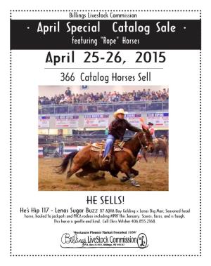 April 25-26, 2015 366 Catalog Horses Sell